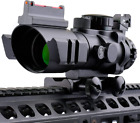 4X32 Tactical Rifle Scopes Tri- Illuminated Reticle ACOG Scope Fiber Optic Sight