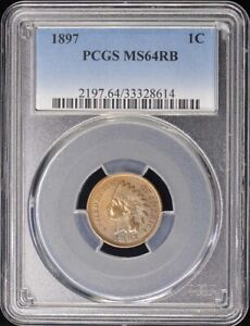 New Listing1897 1C Indian Cent - Type 3 Bronze PCGS MS64RB