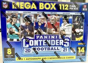 (1 PACK) 2021 Panini Contenders Football NFL Mega Box (8 Cards) (1 PACK)