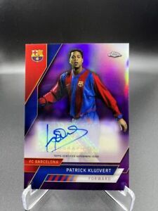 Patrick Kluivert 2023 Topps Chrome FC Barcelona Team set Purple Auto 7/15 SSP