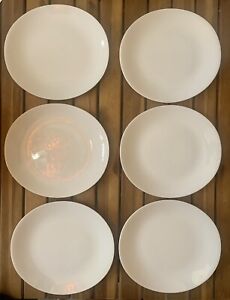 6 Vintage MCM Eva Zeisel Hallcraft Hall China Co White Oval Dinner Plates
