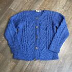 Carraig Donn Cable Knit Cardigan Sweater 100% Merino Wool Irish Fisherman Medium