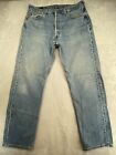Vintage Levi’s 501 Blue Jeans Button Fly Made USA Distressed Mens 34X30 (32X29)
