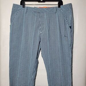 PUMA Pants Men's 36x31 Golf Performance Blue Grip Waist Pockets Checkered