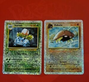 Legendary Collection Reverse Holo Pokemon Card Lot Ivysaur LP+ / Kabuto Damaged