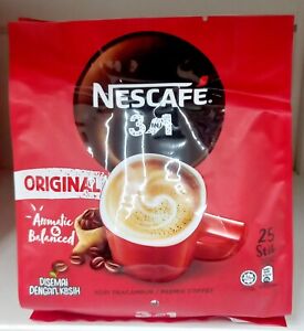 NESCAFE 3 in 1 Original Premix Coffee 18g × 25 Sticks (Pack of 1)