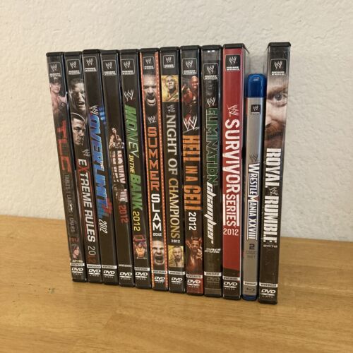 WWE Lot Of 11 DVDs & 1 Blu-Ray COMPLETE SET 2012 PPV Events: No Way Out / TLC ++