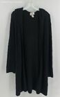 Neiman Marcus Womens Black Cashmere Long Sleeve Cardigan Sweater Size Small