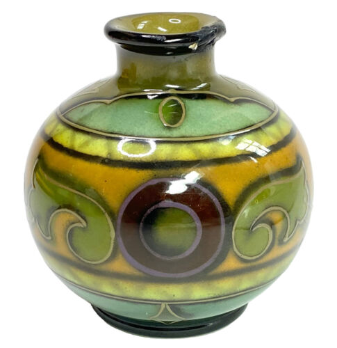 Vintage Royal Bonn Germany Nouveau Tubeline Embossed Small Ceramic Bud Vase