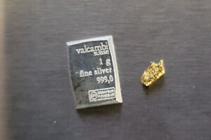 1 gram Valcambi Silver & Alaskan Gold Nuggets