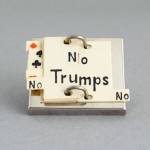 SMALL Vintage TRUMP MARKER Whist Playing Card Suit Indicator CHROMED METAL