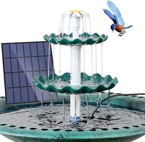 AMZtime Solar Bird Bath Fountain, 3 Tier Bird Bath with 3.5W Solar Water Fountai
