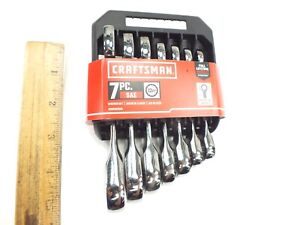 NEW CRAFTSMAN TOOLS 7 PIECE RATCHETING COMBINATION WRENCH SET SHORT STUBBY