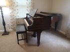 Henry F. Miller Parlor Baby Grand Piano With Matching Bench Solid Wood Gorgeous