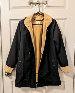 Blair Trench Coat Size Small Black and Beige