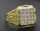 Real Solid 10K Yellow Gold Mens Pinky Square Ring Cz 14.3mm ALL Sizes