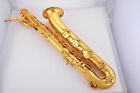 Pro Gold lacquer Baritone Saxophone with Front F & high F key by Eastern music