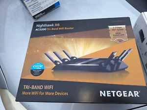 NETGEAR Nighthawk X6 AC3200 Tri-Band WiFi Router R8000-100NAS New Sealed