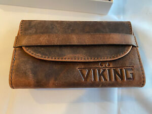 Viking Leather Large Flap Tobacco Pouch Pipe - Brown - New