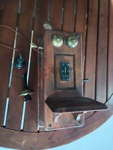 Vintage Antique Wood Telephone 