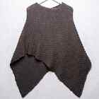 Cerrettelli Firenze Alpaca Blend Cable Knit Sweater Poncho Dark Taupe Italy O/S