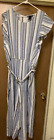 Lane Bryant Womens Romper Sz 22 Jumpsuit Striped Flutter Sleeves Belted Cropped