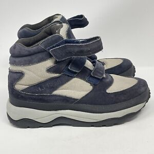 LL Bean Boots Womens 8.5 M Blue Gray Suede Hook Loop Hiking Winter Primaloft