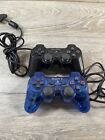 Sony PlayStation 2 Dual Shock 2 Controller ~ SCPH-10010 Lot Of 2 One Back/Blue
