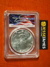2021 SILVER EAGLE PCGS MS70 FLAG THOMAS CLEVELAND SIGNED LABEL TYPE 2