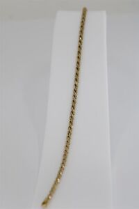 18K Two Toned Gold Vintage 9 Inch Rope Bracelet