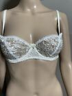 Vintage Trendsetters Bra 34 C  1168 No Padding Sexy White lace Underwire NWOT