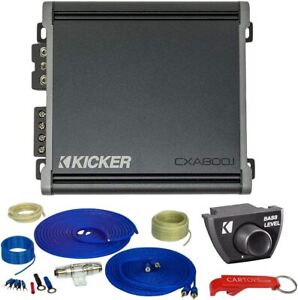 Kicker 46CXA8001 CX Series Mono Class D Car Audio Amplifier w/ Remote & Amp Kit