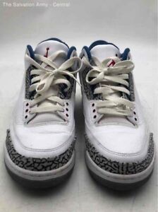 Nike Mens Air Jordan 3 Retro 136064-104 White Leather Basketball Sneakers 11
