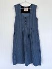 ACE & JIG XS WOMEN'S BLUE AND BLACK STRIPED COTTON DRESS, POCKETS, ACE AND JIG