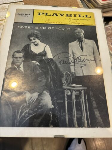 Paul Newman Sweet Bird of Youth Signed Playbill Vintage Autograph Read Desc