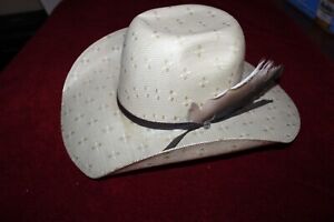 HOOEY BY RESISTOL BARBED WIRE STRAW COWBOY HAT WESTERN SIZE 7 1/4