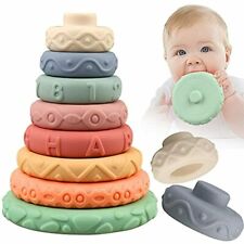 8 Pcs Stacking Rings Soft Toys for Babies Newborn 0 3 4 5 6 12 18 Months 1 Year