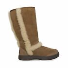 UGG SUNBURST TALL CHESTNUT SUEDE SHEARLING WOMEN'S BOOTS SIZE US 10/UK 8 NEW
