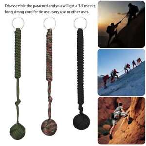 Keychain Monkey Fist Black Strength with Steel Ball Hiking Paracord Outdoor new