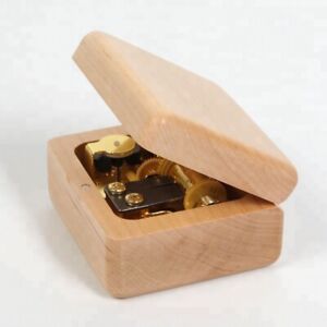 Beech Wood Wind Up  Music Box (US seller Fast Shipping)