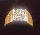 10kt Gold Men's Diamond Cluster Ring Size 12.75 Excellent Used Condition