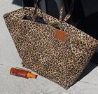 NEW Leopard Print Shoulder Tote Handbag Shopper Transforming Canvas Large Beach