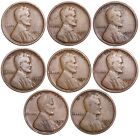 1920-S - 1929-S ALL San Francisco Lincoln Wheat Cent Pennies G/VG (8 COIN LOT)