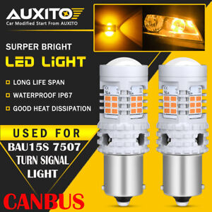 AUXITO BAU15S 7507 LED Turn Signal Light Amber Canbus No Hyper Flash 5KG EOA