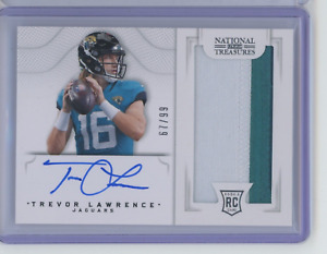 2021 Panini National Treasures Trevor Lawrence CROSSOVER AUTO PATCH #67/99 RC