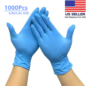 1000Pcs 4 Mil Medical Exam Grade Nitrile Disposable Glove S/M/L/XL Size Gloves