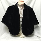 Black Fur Shawl Wrap Sleeveless Cape 2 Front Hooks Lloyds Furs Hartford Conn
