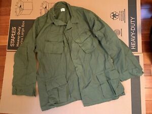 1 NOS Vietnam USMC Army 107 Poplin Tropical Slant Pocket Combat Jungle Shirts XL