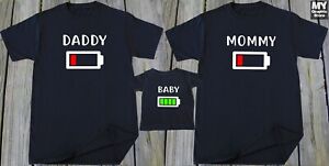 Battery Family Matching T Shirts Daddy Son Baby Daddy Mom Daughter Matching Tees
