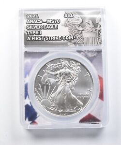 New ListingMS70 2021 American Silver Eagle - First Strike - T1 - Graded ANACS *489